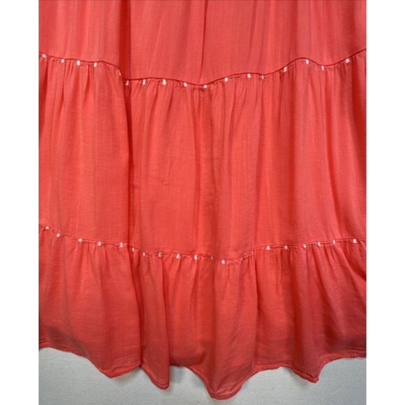Old Navy Womens Tiered Sundress Size XS Coral Sleeveless Lined - Picture 3 of 12